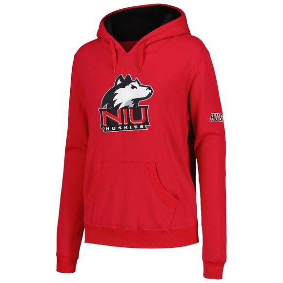 Colosseum Athletics Tops - Northern Illinois Huskies Colosseum Women's Red Big Logo Pullover Hoodie Size XL